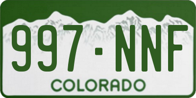 CO license plate 997NNF