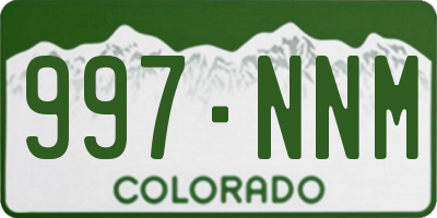 CO license plate 997NNM