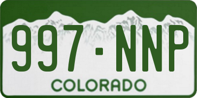 CO license plate 997NNP