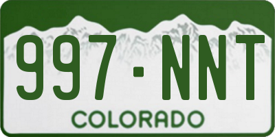 CO license plate 997NNT