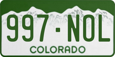 CO license plate 997NOL