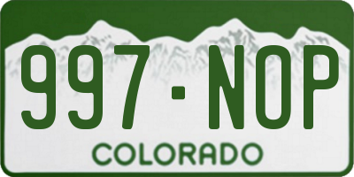 CO license plate 997NOP