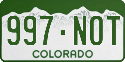 CO license plate 997NOT