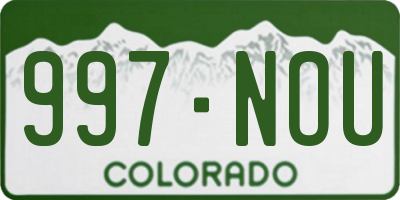 CO license plate 997NOU