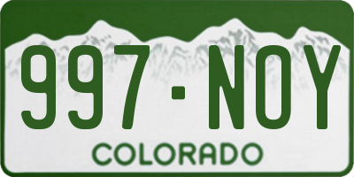 CO license plate 997NOY