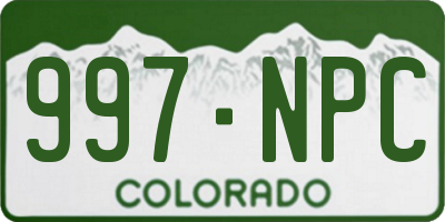 CO license plate 997NPC