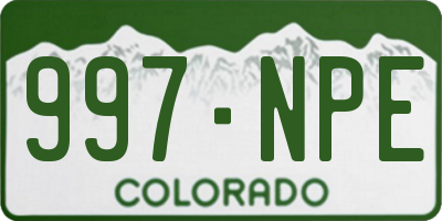 CO license plate 997NPE