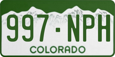 CO license plate 997NPH