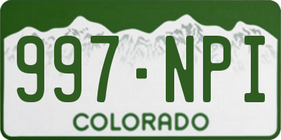 CO license plate 997NPI