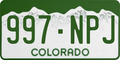 CO license plate 997NPJ