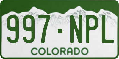 CO license plate 997NPL