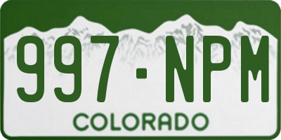 CO license plate 997NPM