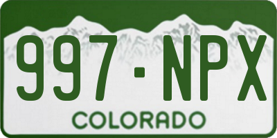 CO license plate 997NPX