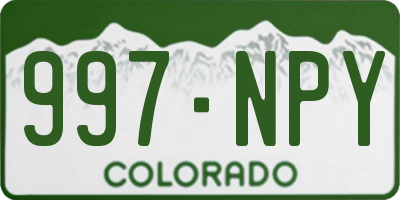 CO license plate 997NPY