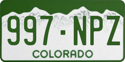 CO license plate 997NPZ