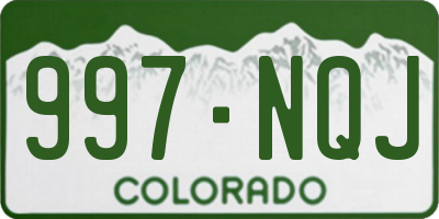 CO license plate 997NQJ