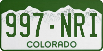 CO license plate 997NRI