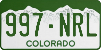CO license plate 997NRL