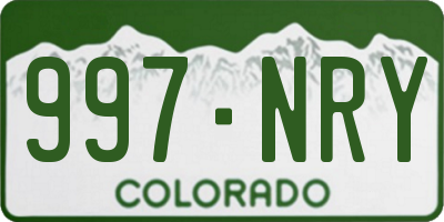 CO license plate 997NRY