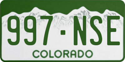 CO license plate 997NSE