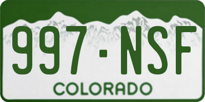 CO license plate 997NSF
