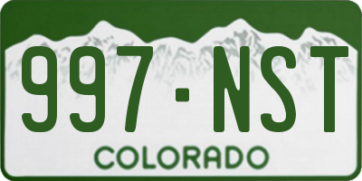 CO license plate 997NST