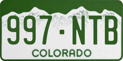 CO license plate 997NTB