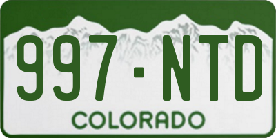 CO license plate 997NTD