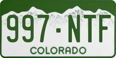 CO license plate 997NTF