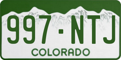 CO license plate 997NTJ