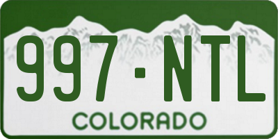 CO license plate 997NTL