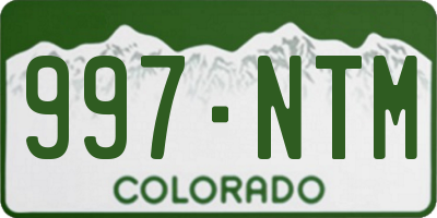 CO license plate 997NTM