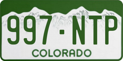 CO license plate 997NTP