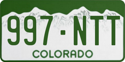 CO license plate 997NTT