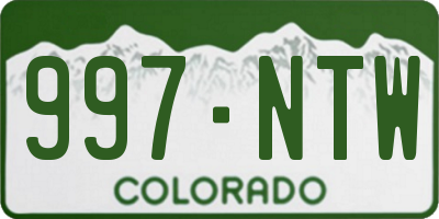 CO license plate 997NTW