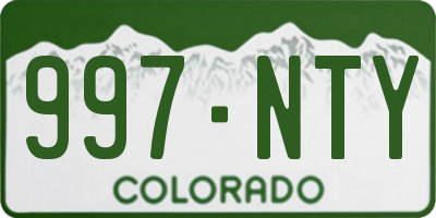 CO license plate 997NTY