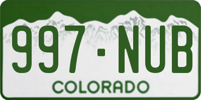 CO license plate 997NUB