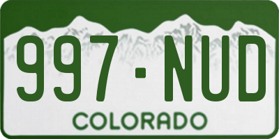 CO license plate 997NUD