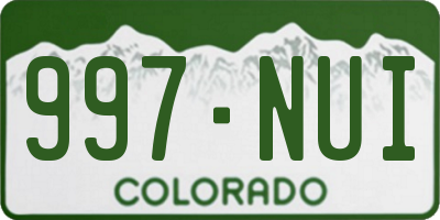 CO license plate 997NUI