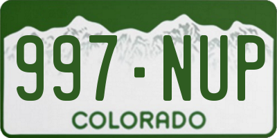 CO license plate 997NUP