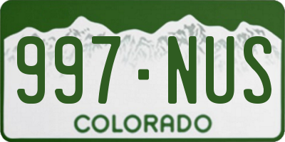CO license plate 997NUS