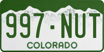 CO license plate 997NUT