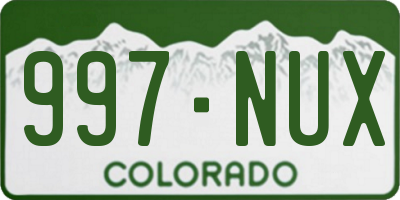 CO license plate 997NUX