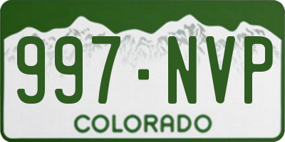 CO license plate 997NVP