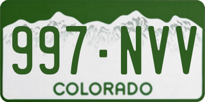 CO license plate 997NVV