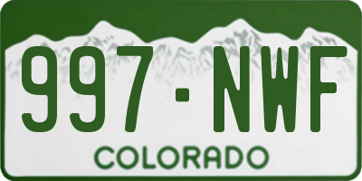 CO license plate 997NWF