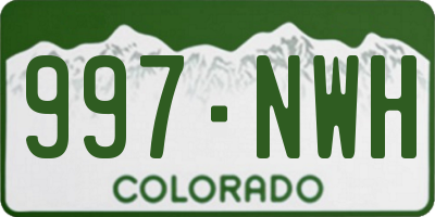 CO license plate 997NWH