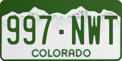 CO license plate 997NWT
