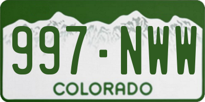 CO license plate 997NWW