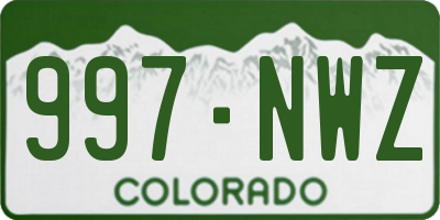 CO license plate 997NWZ